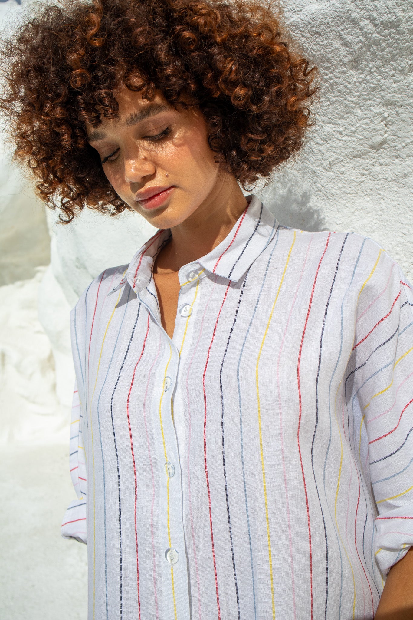 Linen shirt/dress, Candy stripe, Australian made, The Boy and I