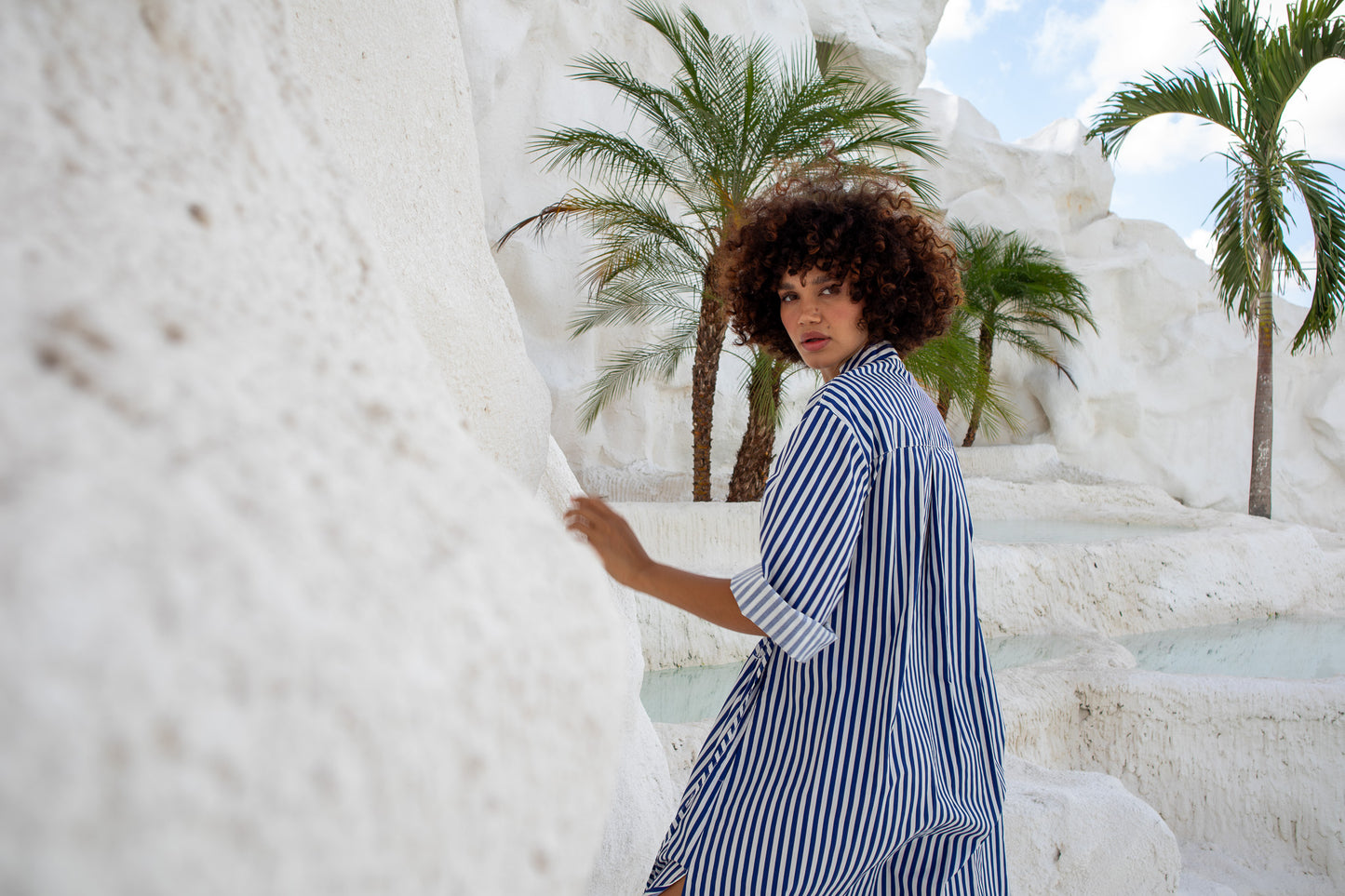Fashion photography, cotton stripe dress, The Boy and I, Spring fashion, Summer fashion