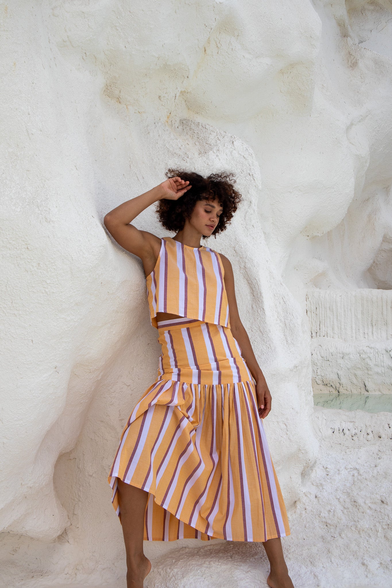 Cancan Frill Skirt - Mango Stripe
