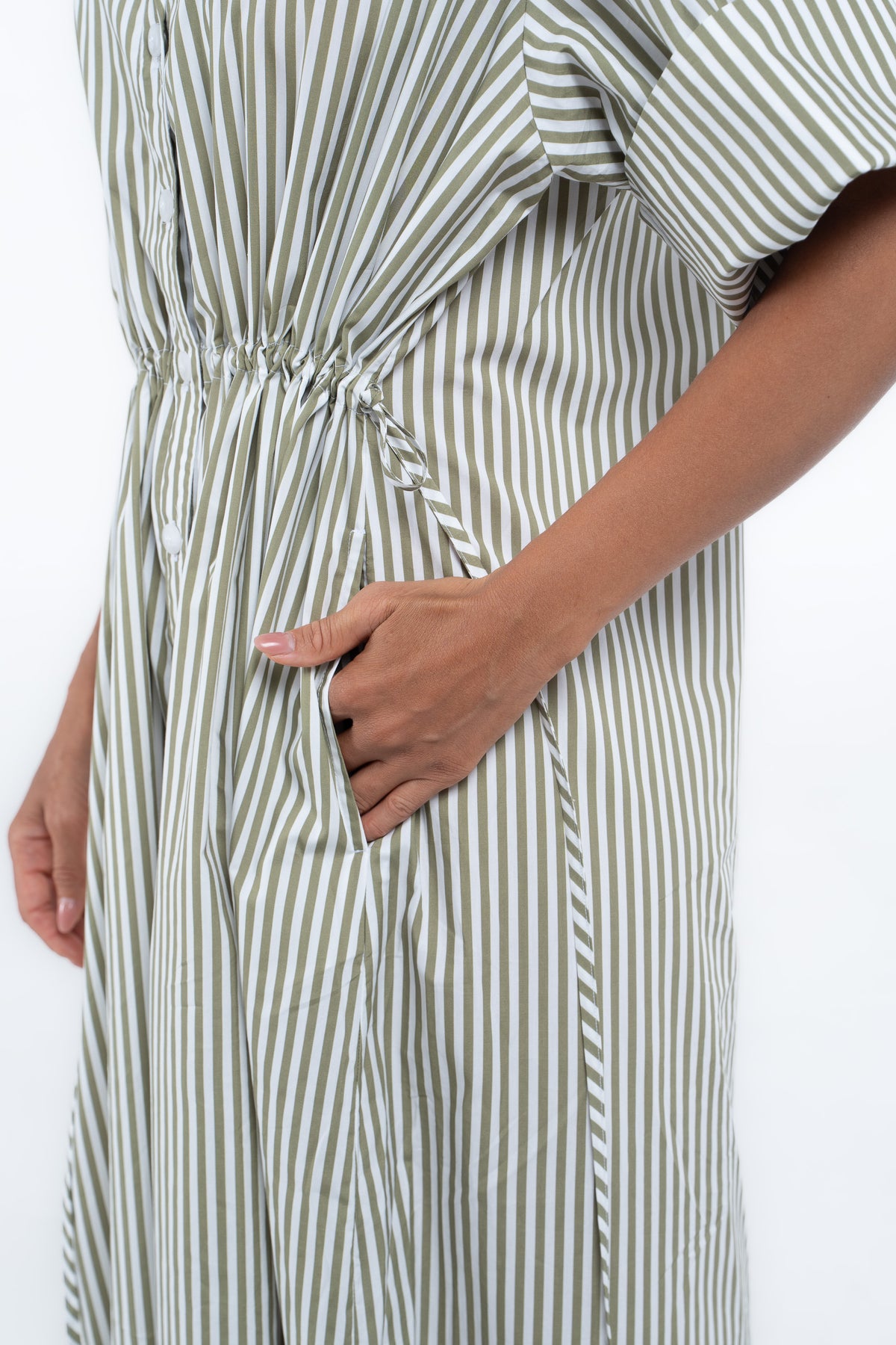 Leon Dress - Sage Stripe