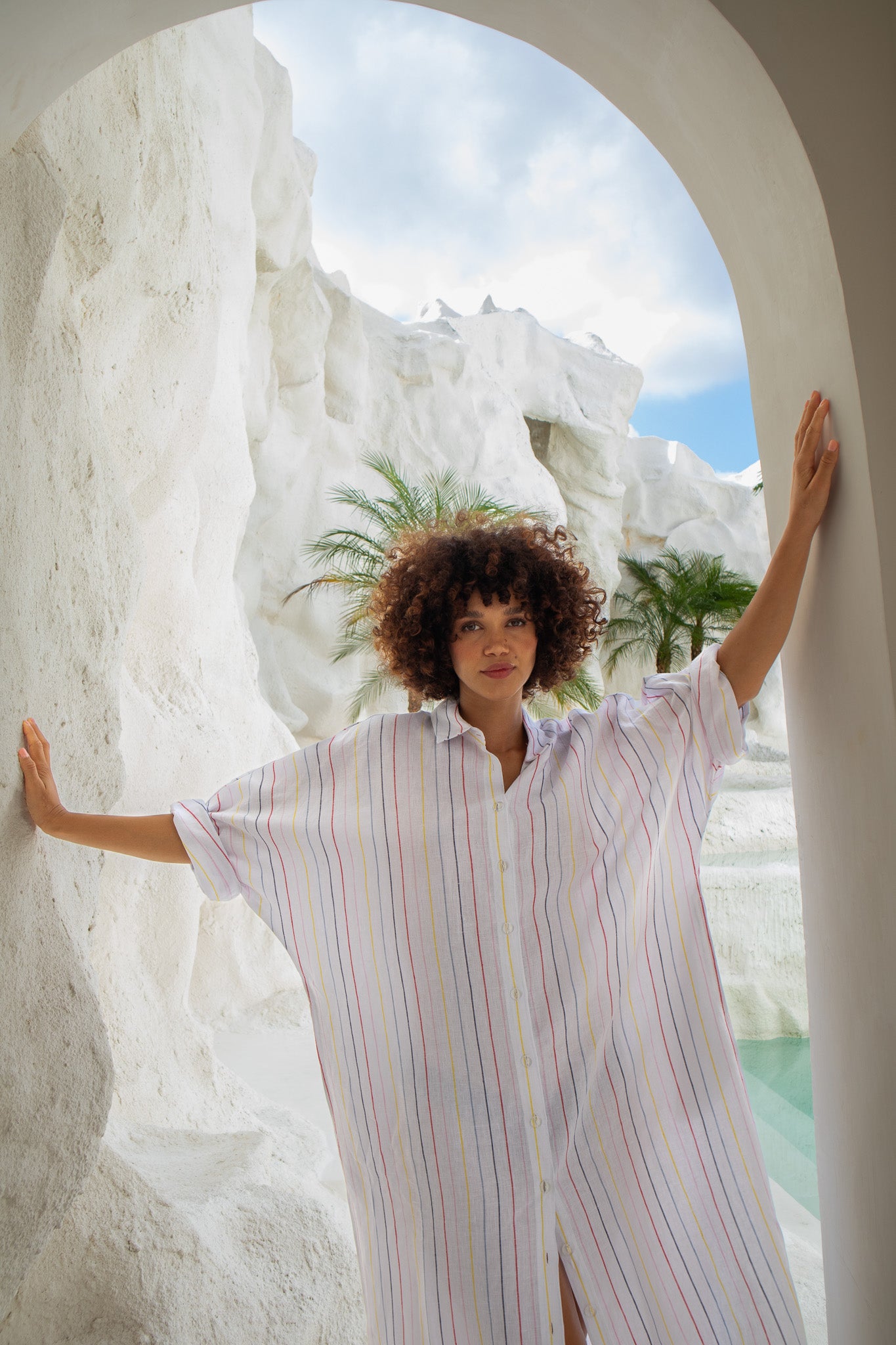 Linen shirt/dress, Candy stripe, Australian made, The Boy and I