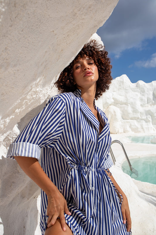 Cotton stripe dress, The Boy and I, Fashion photography, Leon dress, Summer fashion, Spring fashion 