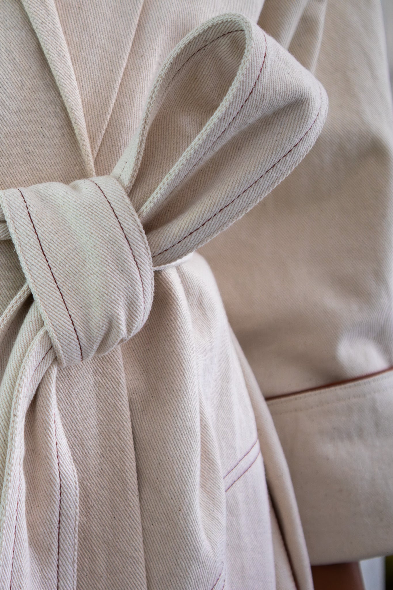 Yoko Kimono Coat - Natural Red Dot