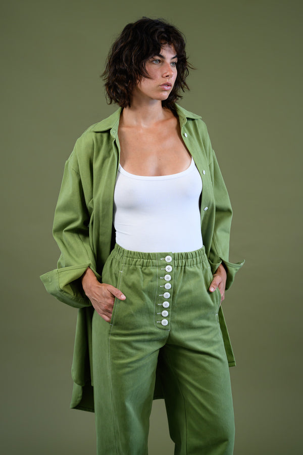 Blaze Button Pant - Field Green