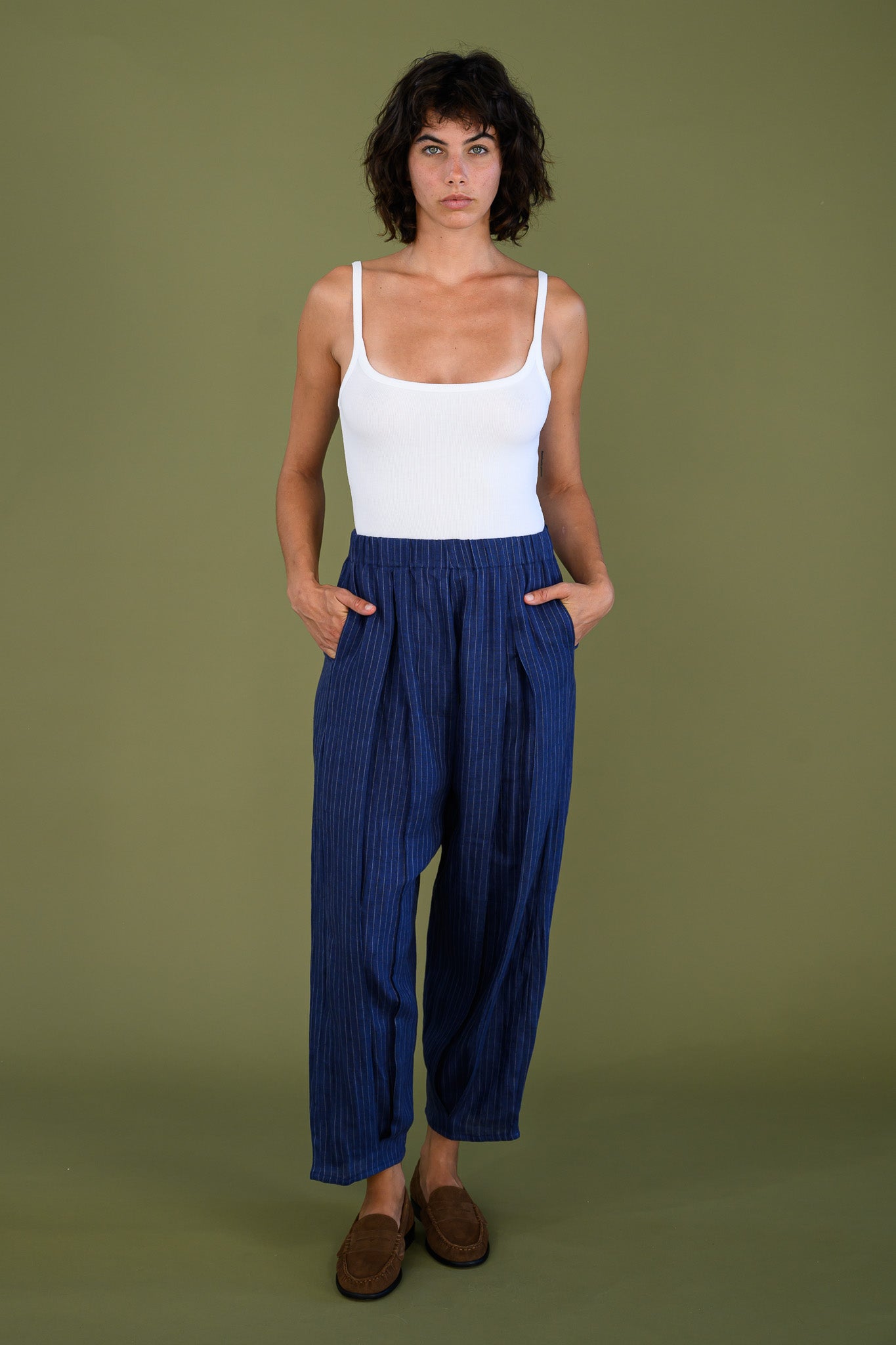 Salt Pant - Navy Pinstripe