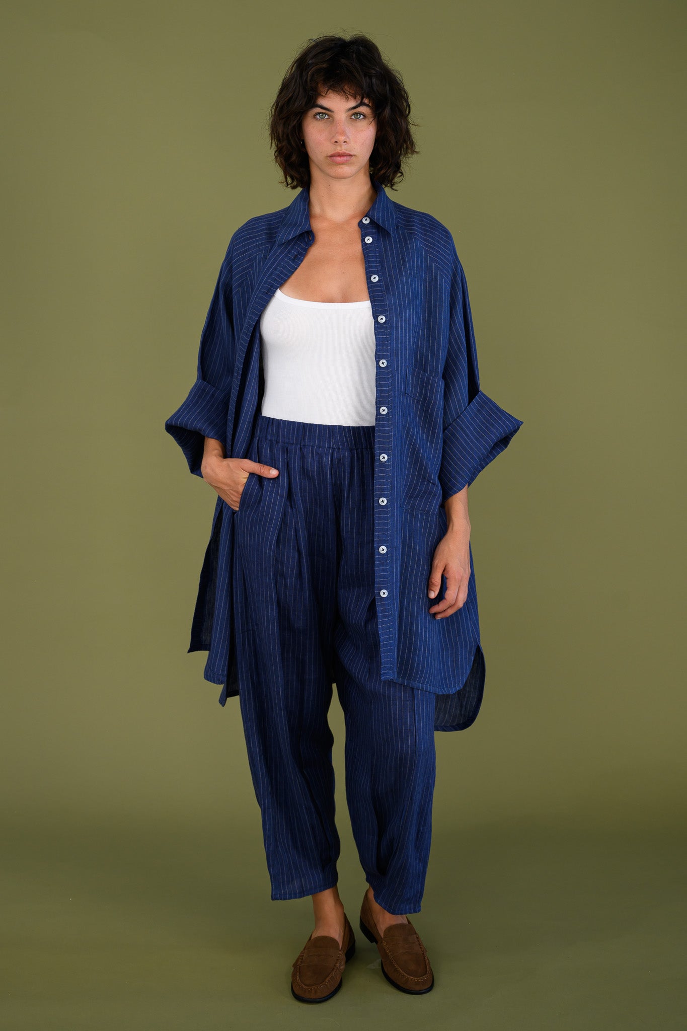 Salt Pant - Navy Pinstripe