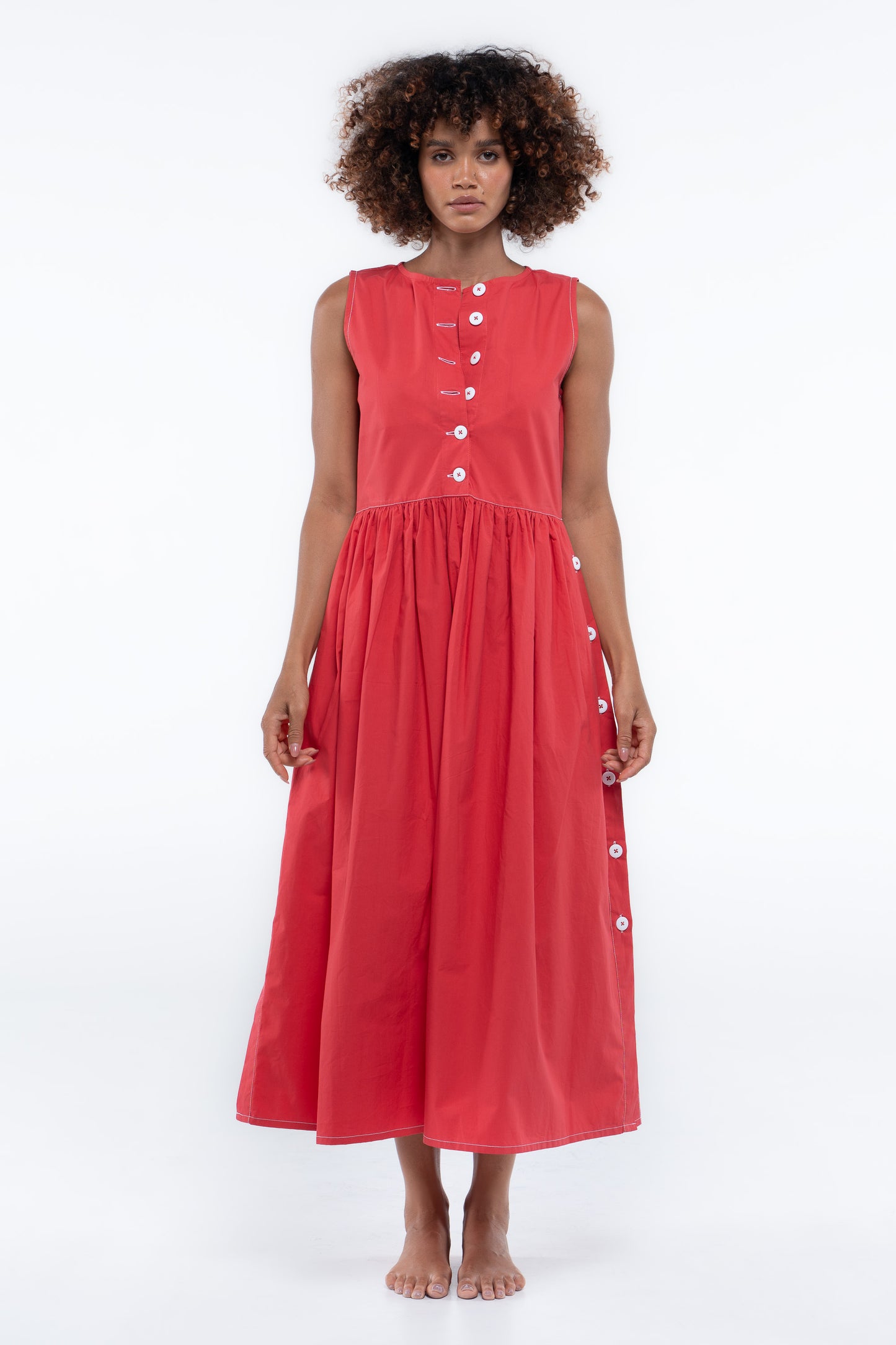 Wonka Sleeveless Dress- Beacon Red