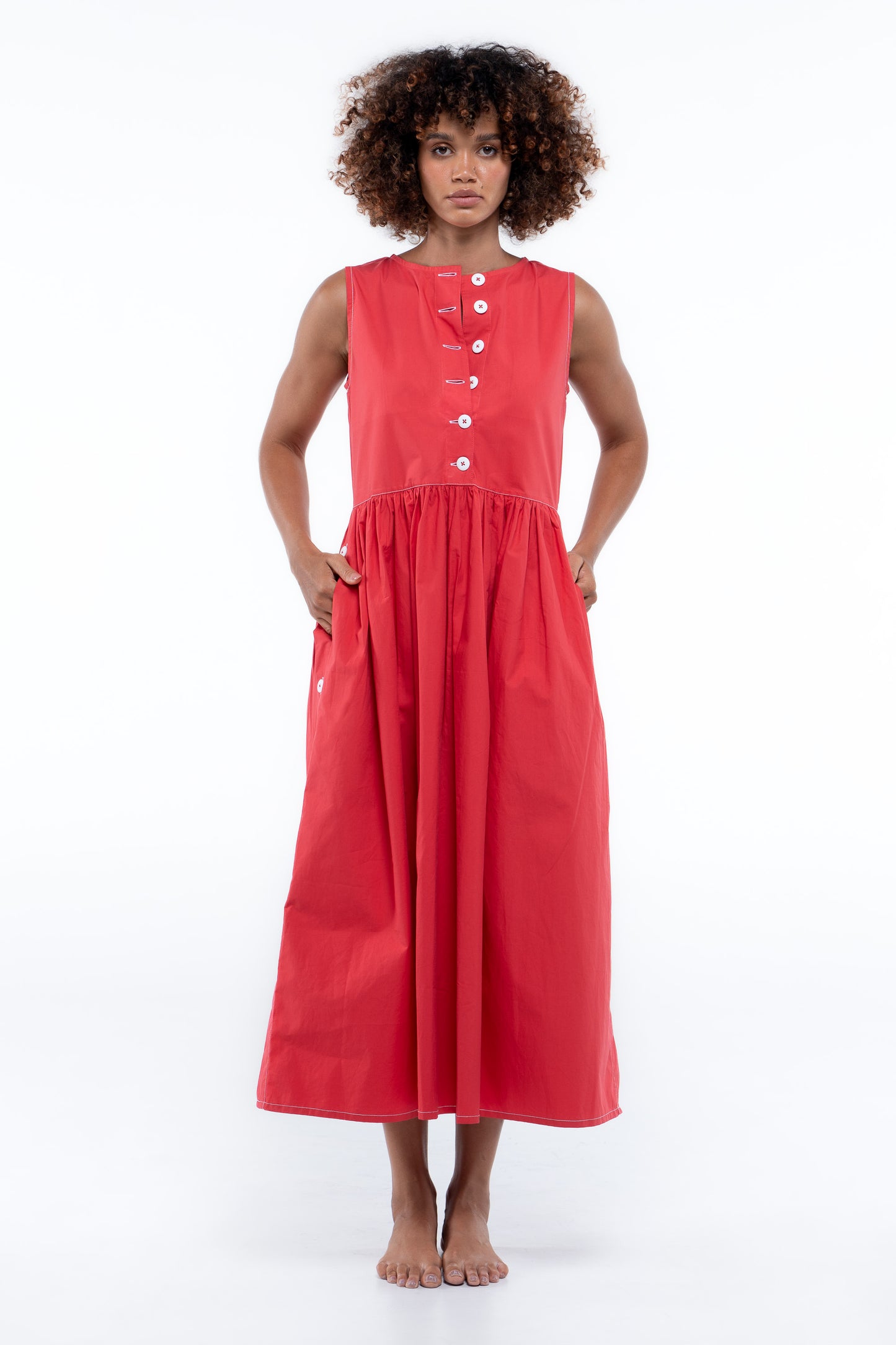 Wonka Sleeveless Dress- Beacon Red