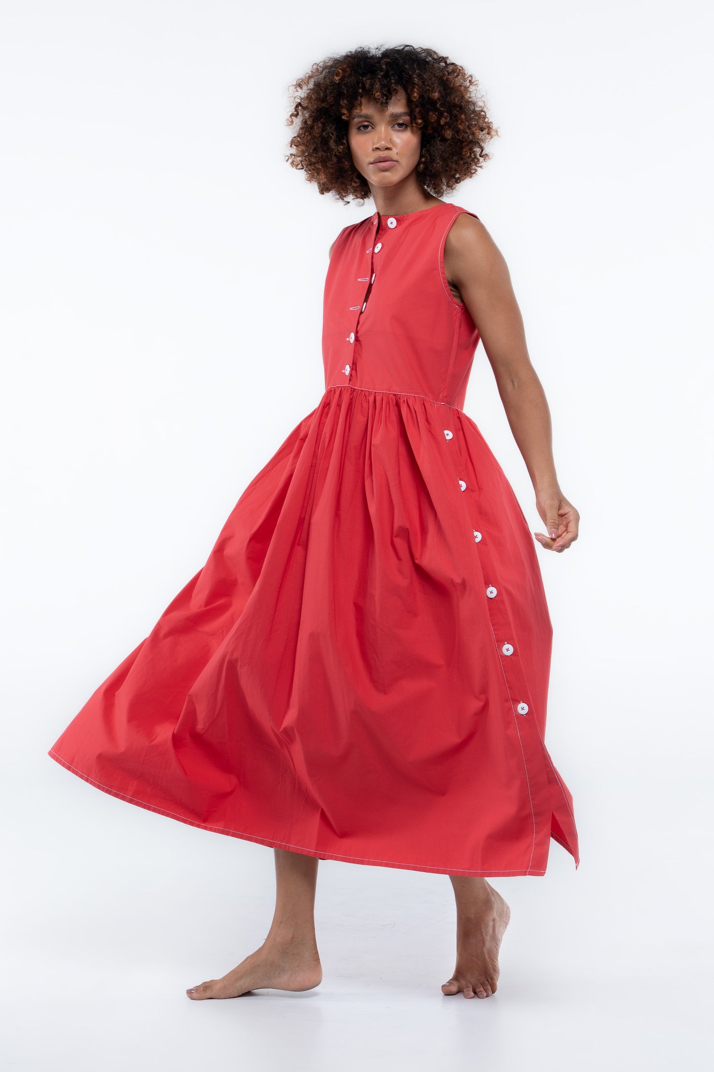 Wonka Sleeveless Dress- Beacon Red