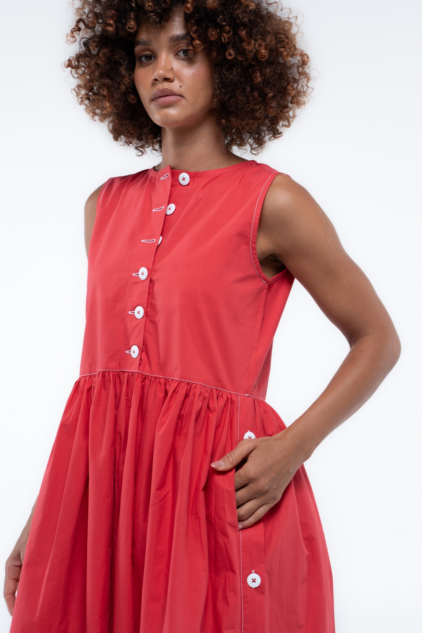 Wonka Sleeveless Dress- Beacon Red