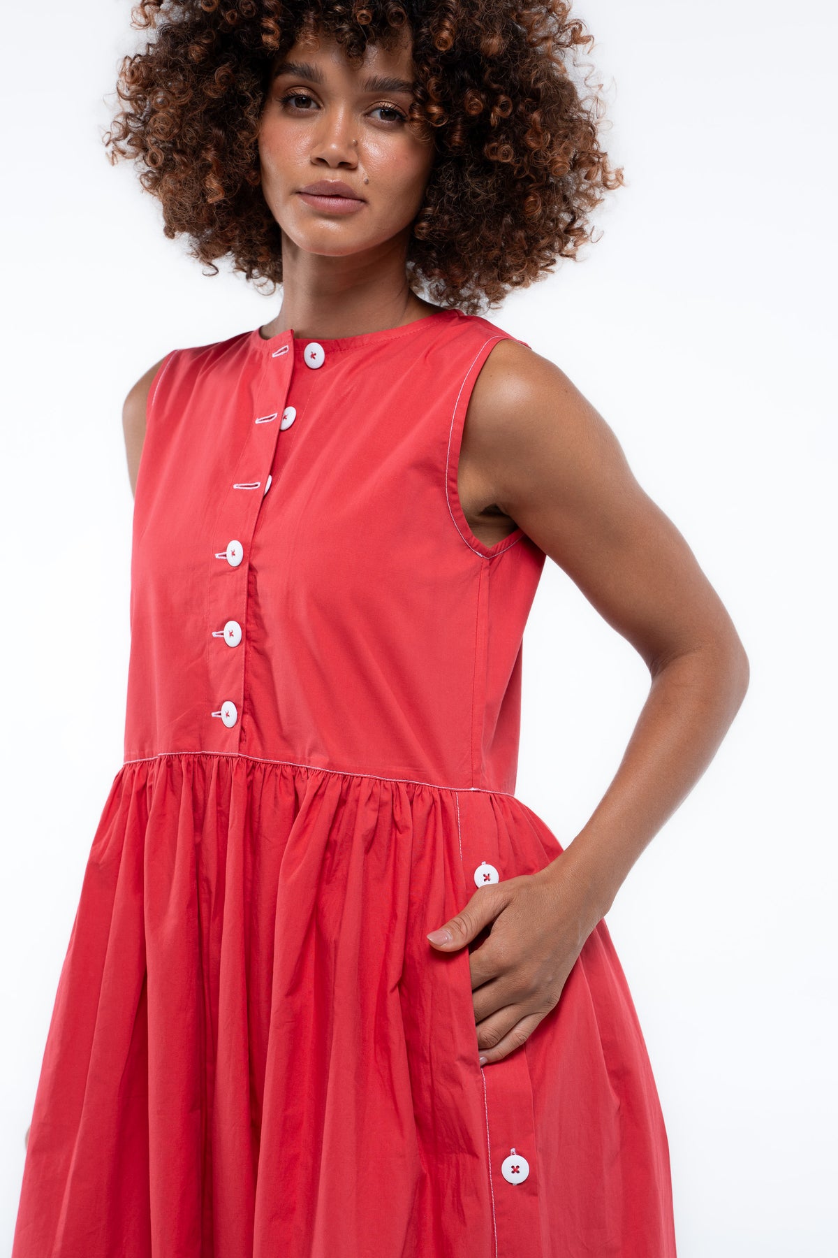 Wonka Sleeveless Dress- Beacon Red