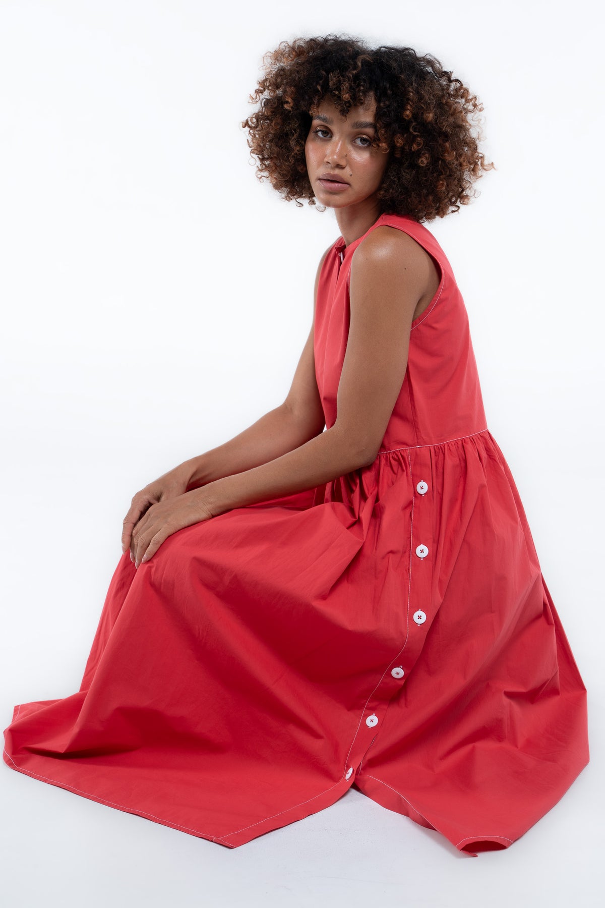 Wonka Sleeveless Dress- Beacon Red