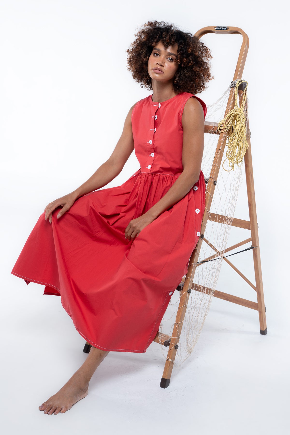 Wonka Sleeveless Dress- Beacon Red
