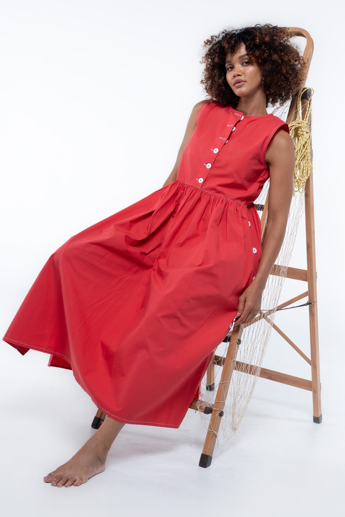 Wonka Sleeveless Dress- Beacon Red
