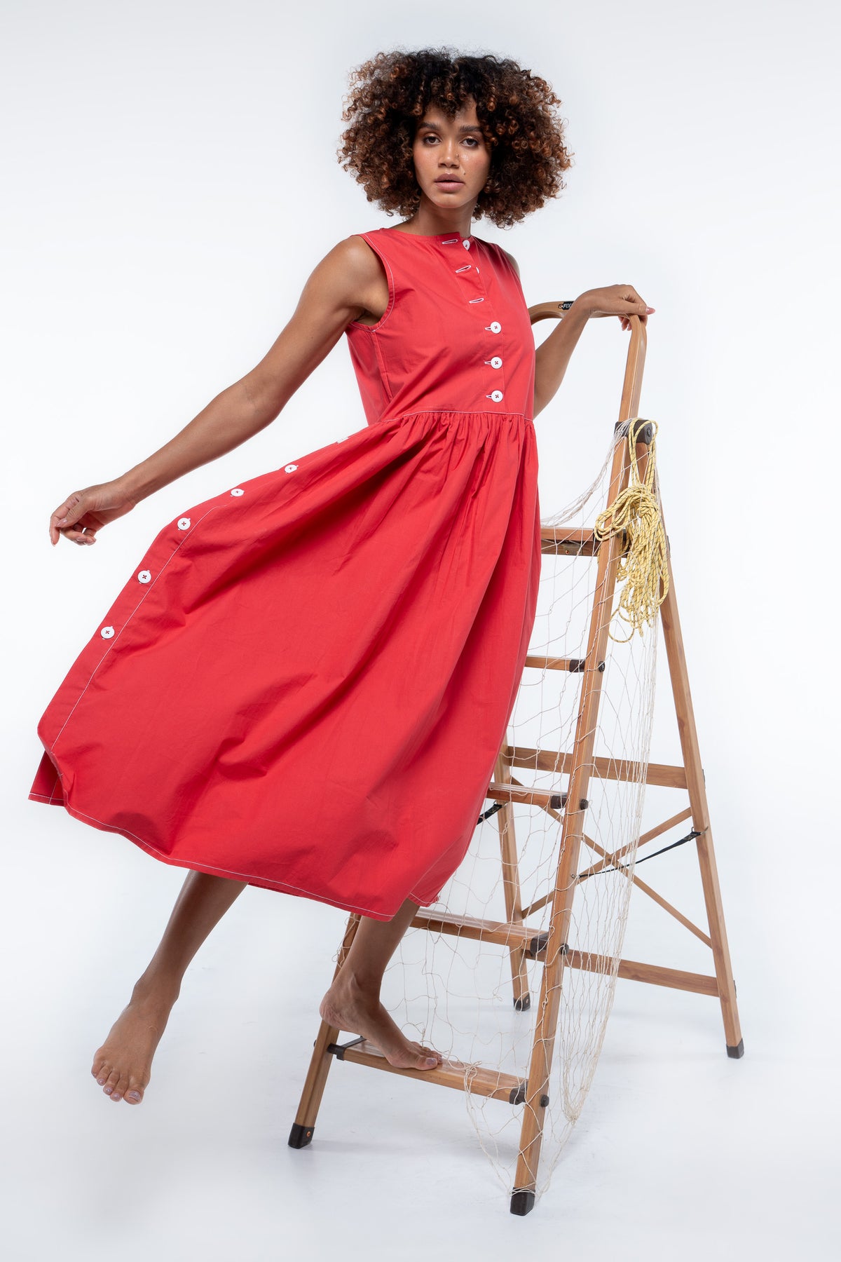 Wonka Sleeveless Dress- Beacon Red