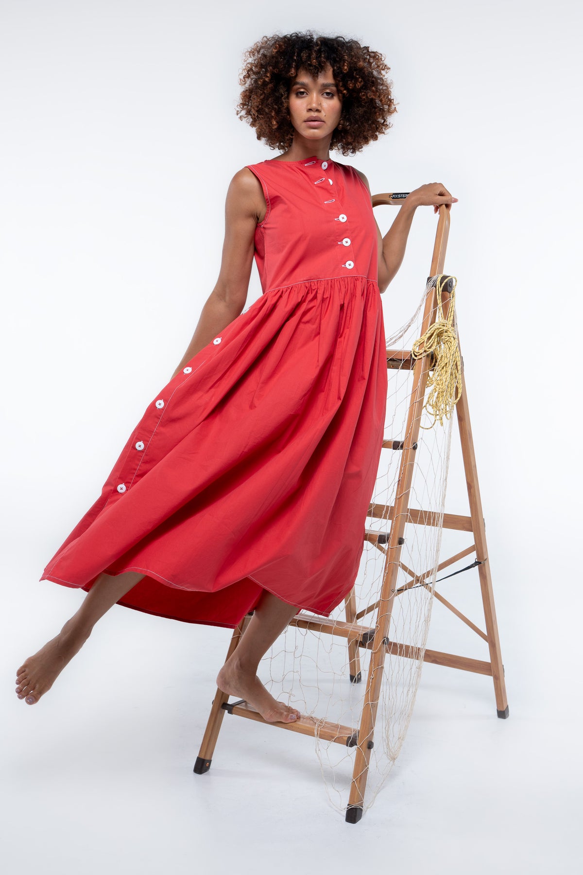 Wonka Sleeveless Dress- Beacon Red
