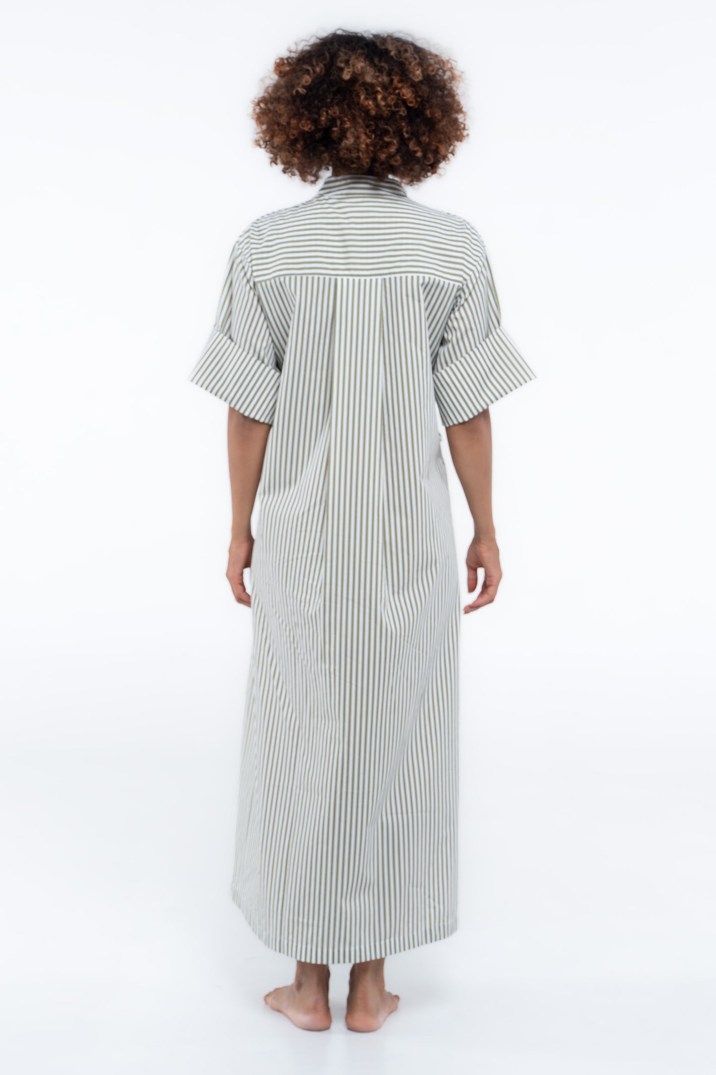Leon Dress - Sage Stripe