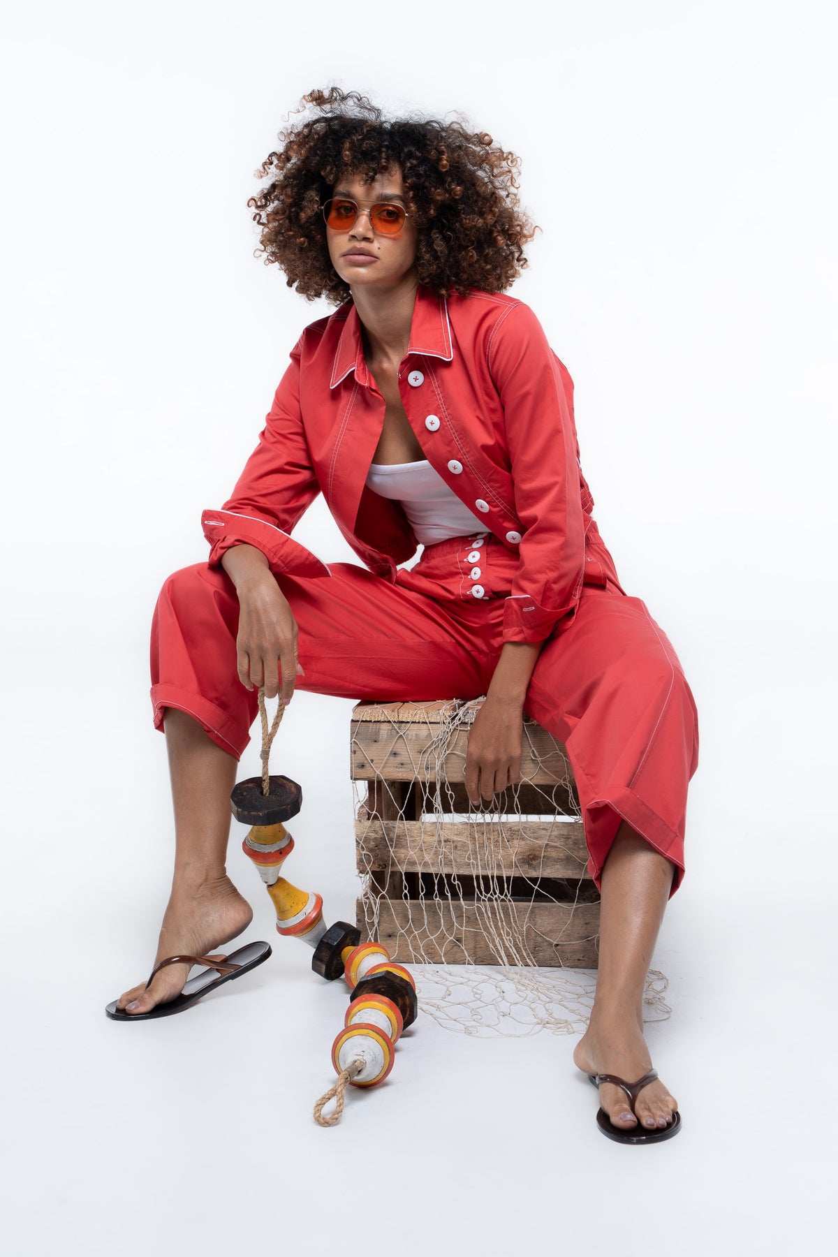 Blaze Button Pant - Beacon Red 🔴