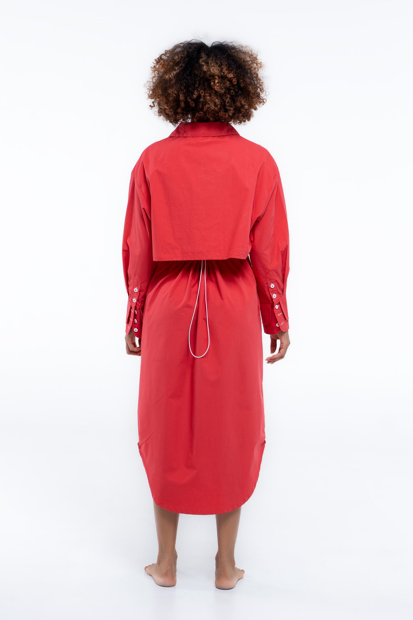 Clubhouse Shirtdress- Beacon Red