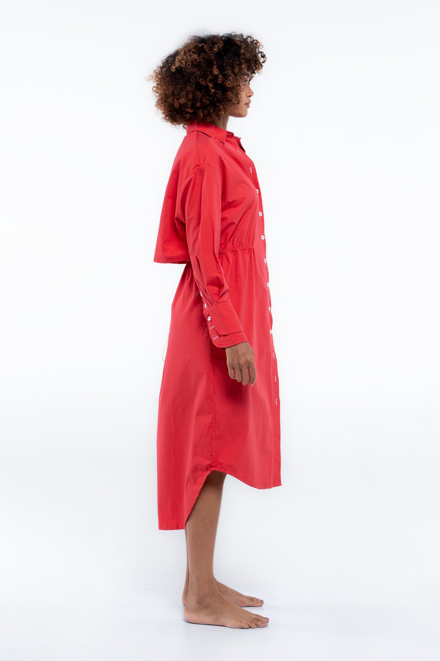 Clubhouse Shirtdress- Beacon Red