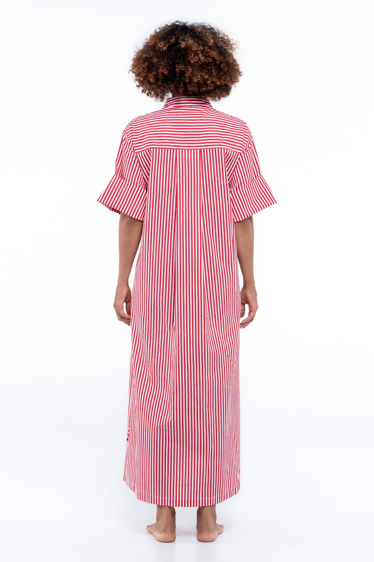 Leon Dress - Beacon Red stripe