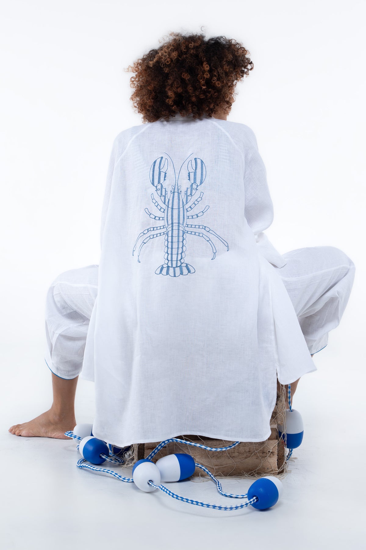 Oceanic Shirt - Embroidered Sailor Blue Lobster 🦞