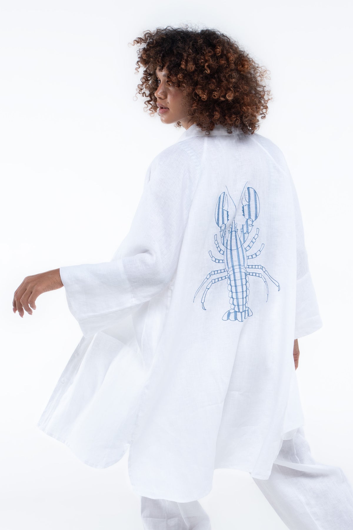 Oceanic Shirt - Embroidered Sailor Blue Lobster 🦞