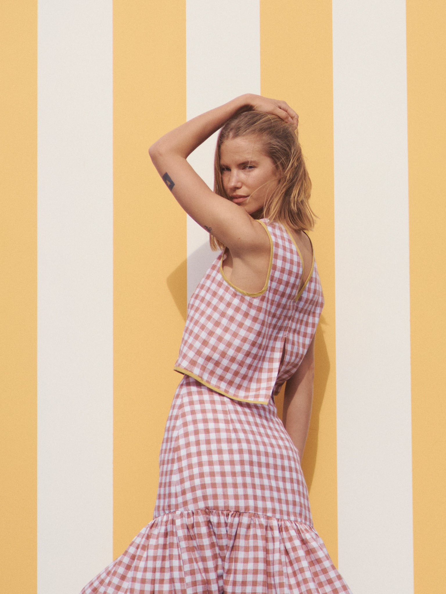 Box Crop-SUNSET GINGHAM